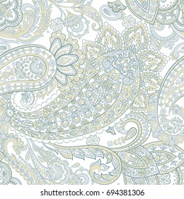vintage pattern with indian batik style paisley. floral vector background