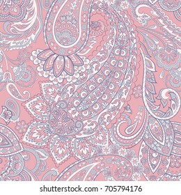 vintage pattern with indian batik style paisley. floral vector background