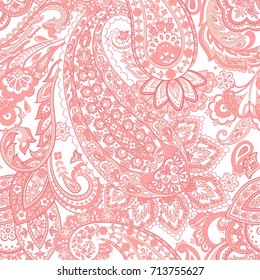 vintage pattern with indian batik style paisley. floral vector background
