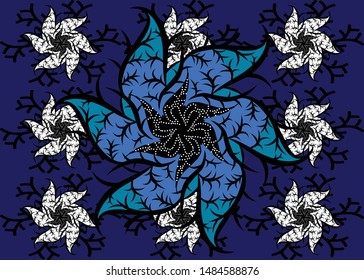 vintage pattern in indonesian batik style. floral vector background