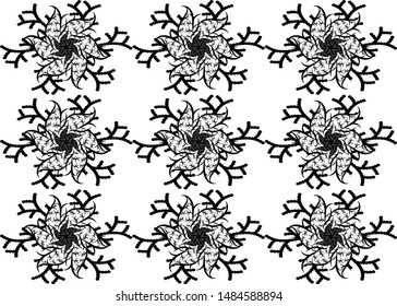 vintage pattern in indonesian batik style. floral vector background