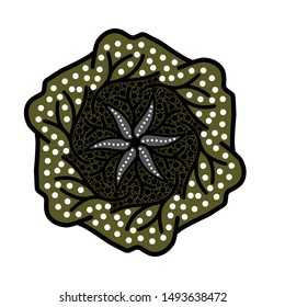 vintage pattern in indonesian batik style. floral vector background