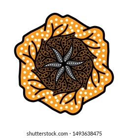 vintage pattern in indonesian batik style. floral vector background