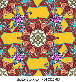 Vintage pattern. Invitation Card, Scrapbooking. Colored over. Christmas Card Mandala Design. Decorative Indian Round Mandala on colorful background. Islam, Arabic, Indian, Turkish, Pakistan.