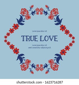 Vintage pattern of leaf and floral frame with seamless style, for true love greeting card wallpaper design. Vector