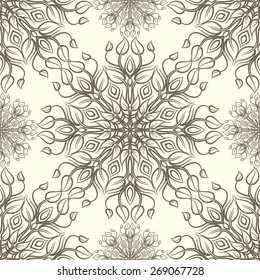 Vintage pattern with linear ornament. Can be used for textiles, book design, pattern fills, web page background, surface textures, scrapbooking. Vector illustration eps 10.