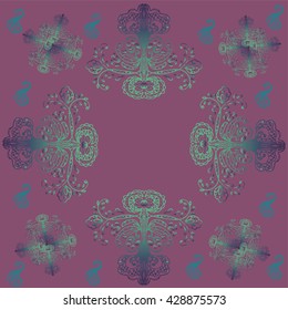 Vintage pattern, luxury purple design