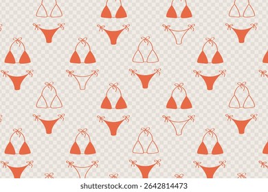 Vintage pattern nautical print. Summer background for with swimsuits