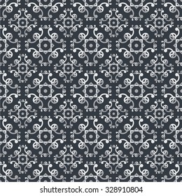 Vintage pattern on blue background.