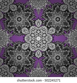 Vintage pattern on mandala round background with white flower. White, pink mandalas background.