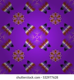 Vintage pattern on petals round background with mandalas flower. Pink, lilac, red background.