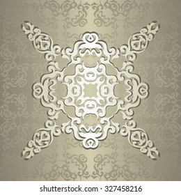 Vintage pattern on seamless background. Pastel colors. Lace ornamental decoration 