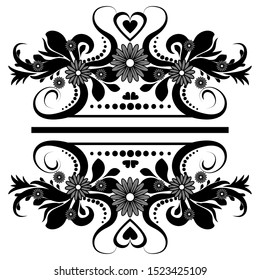 Vintage pattern on a white background in vector.