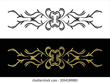Vintage pattern on white and black background, can be user for wallpaper, invitation