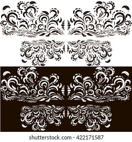 Vintage pattern on white and black background, can be user for wallpaper, invitation, cards,  pattern fills, background,surface textures.