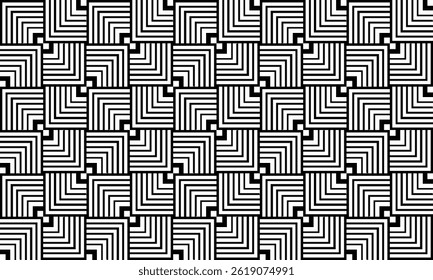 vintage pattern overlapping Vector seamless in art deco style. Modern stylish abstract texture. Repeating geometric tiles from striped elements
