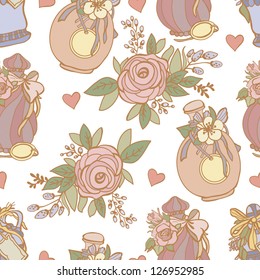 vintage pattern with perfume