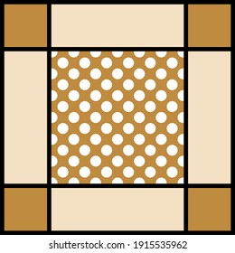 Vintage pattern polka dots background.Vector patch for print, fabric, scarf design.