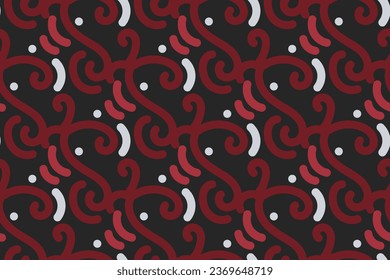 vintage pattern. red, black and white background with vintage ornament. Pattern, background and wallpaper for your design. Textile ornament. Vector illustration.