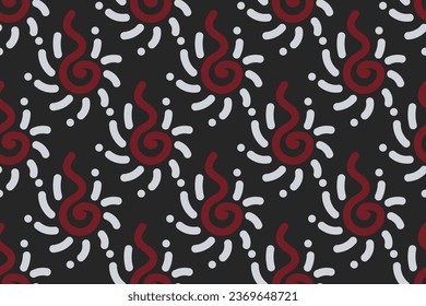 Vintage-Muster. roter, schwarz-weißer Hintergrund mit Vintage-Ornament. Muster, Hintergrund und Bildschirmhintergrund für Ihr Design. Textilverzierungen. Vektorgrafik.