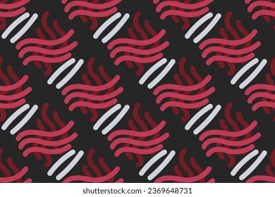 vintage pattern. red, black and white background with vintage ornament. Pattern, background and wallpaper for your design. Textile ornament. Vector illustration.
