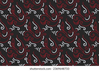 patrón vintage. fondo rojo, negro y blanco con adorno vintage. Patrón, fondo y fondo de pantalla para su diseño. Ornamento textil. Ilustración vectorial.