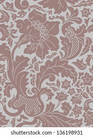 vintage, pattern, retro, flower, baroque, gray, silver