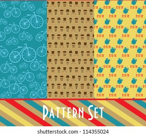 vintage pattern set. vector illustration