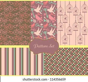 vintage pattern set. vector illustration