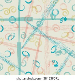 Vintage Pattern with Spirals and Circles.