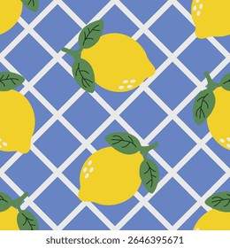 Vintage pattern. Summer mediterranean print. Italian vibe background. Vector hand drawn illustration for fabric, seamless wrapping paper.