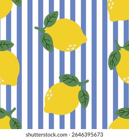 Vintage pattern. Summer mediterranean print. Italian vibe background. Vector hand drawn illustration for fabric, seamless wrapping paper.