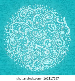 Vintage pattern with swirls and floral motifs in east style. Bright seamless background in persian style. Template design for wedding invitation, greeting cards, decoration for bags and clothes.