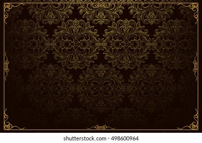 Vintage pattern texture gold background vector, thai style