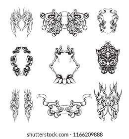 vintage pattern texture seamless isolated vector illustration set