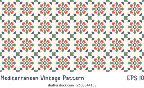 Vintage Pattern, Tile Ethnic Pattern Vector Ceramic Floor Illustration Design Concept