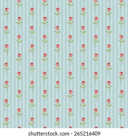 Vintage pattern with tiny roses in shabby chic style ideal as retro fabric print for clothes or interior design