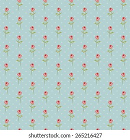 Vintage pattern with tiny roses in shabby chic style ideal as retro fabric print for clothes or interior design