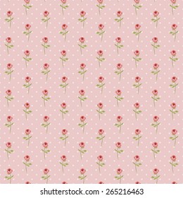 Vintage pattern with tiny roses in shabby chic style ideal as retro fabric print for clothes or interior design