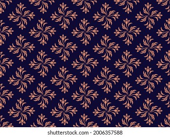 Vintage Pattern Vector seamless ethnic pattern golden yellow on blue background contemporary modern style Abstract Pattern Design Background for fabric and others