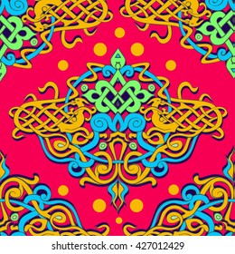vintage pattern victorian.Modern colors.lions and floral elements
