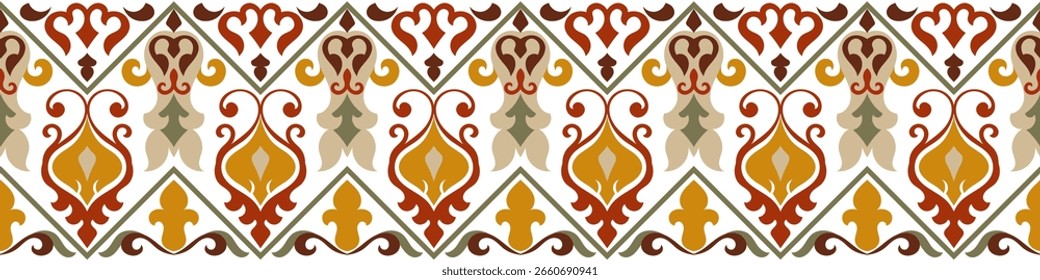 Vintage patterned borders for fabrics and carpets