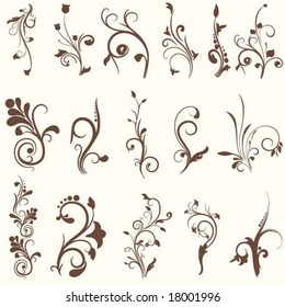 Vintage patterns for design. Sixteen  elements