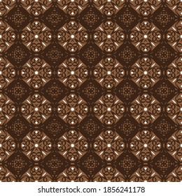 Vintage patterns on fabric Jember batik with good dark brown color design.