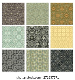 Vintage Patterns - Set of 9 patterns.  Seamless pattern swatches are included in swatches panel.  