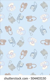 Vintage patterns with a telephone in retro style. Vector illustration.