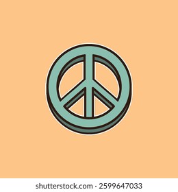 Vintage Peace design groovy art illustration