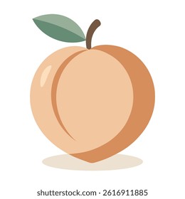 Vintage Peach Vector – Muted Retro Fall Palette. Retro-style vector illustration of a peach using a soft, earthy color palette.