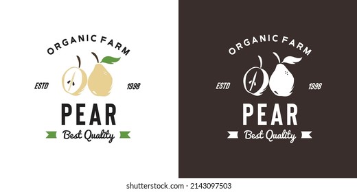 vintage pear fruit logo illustration suitable for fruit shop and fruit farm