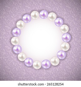 Vintage Pearl Frame Background. Vector Illustration EPS10 